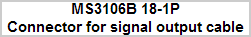 MS3106B 18-1P
Connector for signal output cable